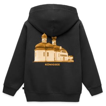 Königsee Church Berchtesgaden Bavaria Schönau - Sweat Premium à capuche zippé enfant bio - noir - Dos - AI Model Kid Male (0cm)