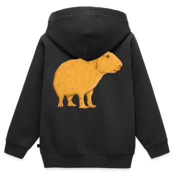 Capybara Haustier - Kinder Premium Organic Zip Hoodie - Schwarz - Hinten - AI Model Kid Male (0cm)