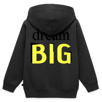 Dream big - Kids Premium Organic Zip-up Hoodie - black - Back - AI Model Kid Male (0cm)