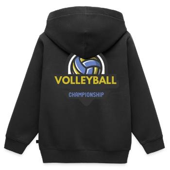 Ballsport - Kinder Premium Organic Zip Hoodie - Schwarz - Hinten - AI Model Kid Male (0cm)