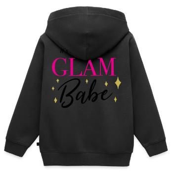 It‘ time for some glam babe - Makeup Spruch - Kinder Premium Organic Zip Hoodie - Schwarz - Hinten - AI Model Kid Male (0cm)