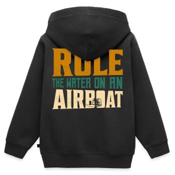 Rule The Water On An Airboat Propeller Swamp Hydro - Kinder Premium Organic Zip Hoodie - Schwarz - Hinten - AI Model Kid Male (0cm)