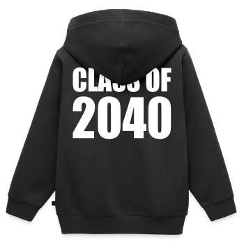 Class of 2040 - Kids Premium Organic Zip-up Hoodie - black - Back - AI Model Kid Male (0cm)