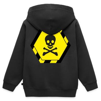 Totenkopf - Kinder Premium Organic Zip Hoodie - Schwarz - Hinten - AI Model Kid Male (0cm)