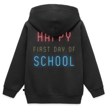 Happy First Day Of School - Kids Premium Organic Zip-up Hoodie - black - Back - AI Model Kid Male (0cm)
