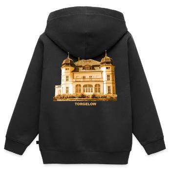 Torgelow Schloss Gymnasium Mecklenburg-Vorpommern - Kids Premium Organic Zip-up Hoodie - black - Back - AI Model Kid Male (0cm)