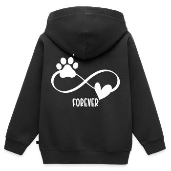 Hunde Hundefreund Haustier - Kinder Premium Organic Zip Hoodie - Schwarz - Hinten - AI Model Kid Male (0cm)