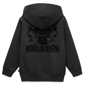 Surfer Surfboard Wassersport - Kinder Premium Organic Zip Hoodie - Schwarz - Hinten - AI Model Kid Male (0cm)