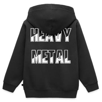 Heavy Metal - Kinder Premium Organic Zip Hoodie - Schwarz - Hinten - AI Model Kid Male (0cm)