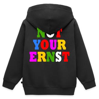 Not your ernst - Kinder Premium Organic Zip Hoodie - Schwarz - Hinten - AI Model Kid Male (0cm)