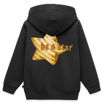 Soyez une star - Sweat Premium à capuche zippé enfant bio - noir - Dos - AI Model Kid Male (0cm)