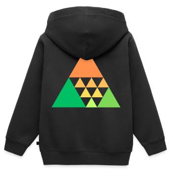 Colorful triangles - Kids Premium Organic Zip-up Hoodie - black - Back - AI Model Kid Male (0cm)