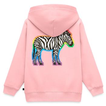 Zebra - Kinder Premium Organic Zip Hoodie - Rosa - Hinten - AI Model Kid Female (0cm)