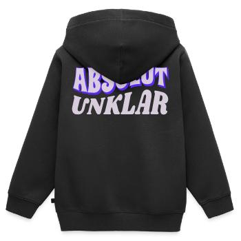 absolut unklar - Was willst du Schriftzug - Kinder Premium Organic Zip Hoodie - Schwarz - Hinten - AI Model Kid Male (0cm)