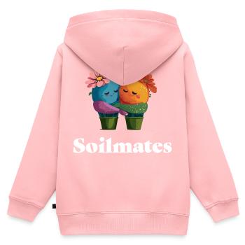 Compagnons de sol - Sweat Premium à capuche zippé enfant bio - rose - Dos - AI Model Kid Female (0cm)