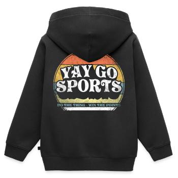 Allez faire du sport ! Sports drôles - Sweat Premium à capuche zippé enfant bio - noir - Dos - AI Model Kid Male (0cm)