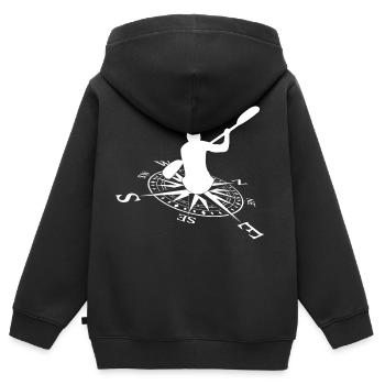 Paddeln - Kinder Premium Organic Zip Hoodie - Schwarz - Hinten - AI Model Kid Male (0cm)