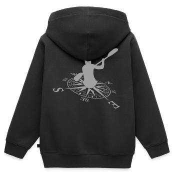 Paddeln - Kinder Premium Organic Zip Hoodie - Schwarz - Hinten - AI Model Kid Male (0cm)