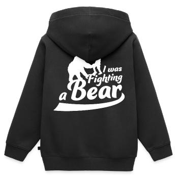 Je me battais contre une chirurgie d’ours Blessure au bras cassé - Sweat Premium à capuche zippé enfant bio - noir - Dos - AI Model Kid Male (0cm)