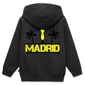 madrid - Kinder Premium Organic Zip Hoodie - Schwarz - Hinten - AI Model Kid Male (0cm)