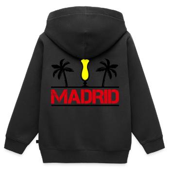 madrid - Kinder Premium Organic Zip Hoodie - Schwarz - Hinten - AI Model Kid Male (0cm)