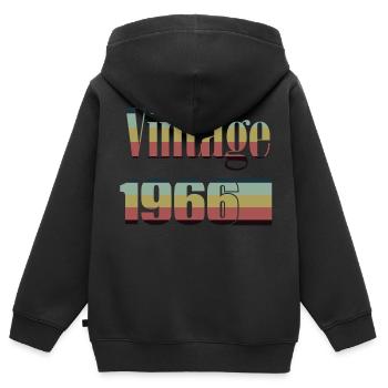 1966 anniversaire 1966 né en 1966 anniversaire - Sweat Premium à capuche zippé enfant bio - noir - Dos - AI Model Kid Male (0cm)