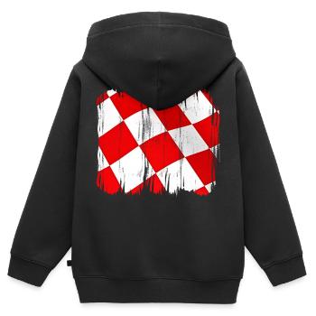 Kroatien hrvatska kroatien hrv hr zagreb geteilte Flagge - Kinder Premium Organic Zip Hoodie - Schwarz - Hinten - AI Model Kid Male (0cm)