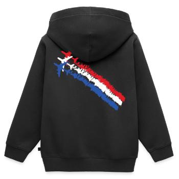 Französische Flagge blau weiß rot Flugzeug Armee - Kinder Premium Organic Zip Hoodie - Schwarz - Hinten - AI Model Kid Male (0cm)