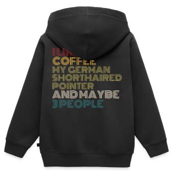 Kaffeeliebhaber Deutsch-Kurzhaar-Vorstehhundbesitzer - Kinder Premium Organic Zip Hoodie - Schwarz - Hinten - AI Model Kid Male (0cm)