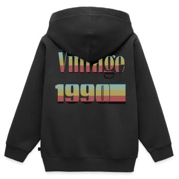 1990 Geburtstag 1990 Jahrgang 1990 Geburtstag - Kinder Premium Organic Zip Hoodie - Schwarz - Hinten - AI Model Kid Male (0cm)