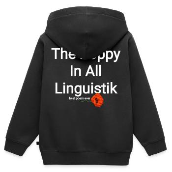 Penseur Poète Poète - Sweat Premium à capuche zippé enfant bio - noir - Dos - AI Model Kid Male (0cm)