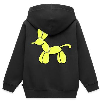ballon hund - Kinder Premium Organic Zip Hoodie - Schwarz - Hinten - AI Model Kid Male (0cm)