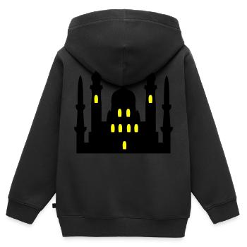 moschee 02 - Kinder Premium Organic Zip Hoodie - Schwarz - Hinten - AI Model Kid Male (0cm)