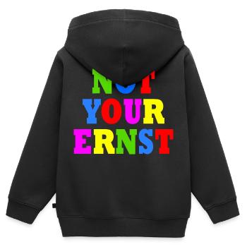 Not your ernst - Kinder Premium Organic Zip Hoodie - Schwarz - Hinten - AI Model Kid Male (0cm)
