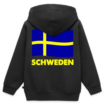Suède Suède - Sweat Premium à capuche zippé enfant bio - noir - Dos - AI Model Kid Male (0cm)