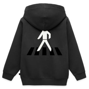 Franchissement du passage piéton - Sweat Premium à capuche zippé enfant bio - noir - Dos - AI Model Kid Male (0cm)