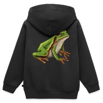 Little tree frog - Kids Premium Organic Zip-up Hoodie - black - Back - AI Model Kid Male (0cm)