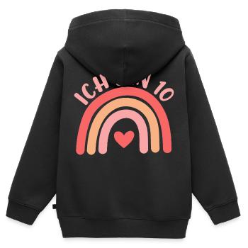 Ich bin 10 niedliche Regenbogen Design Junge Mädch - Kids Premium Organic Zip-up Hoodie - black - Back - AI Model Kid Male (0cm)