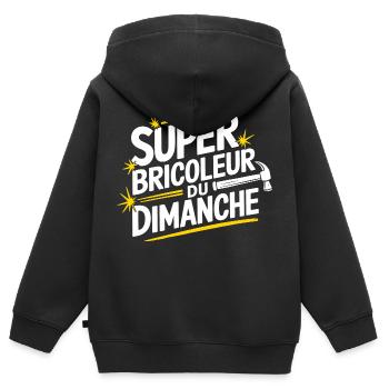Super bricoleur du dimanche - Sweat Premium à capuche zippé enfant bio - noir - Dos - AI Model Kid Male (0cm)