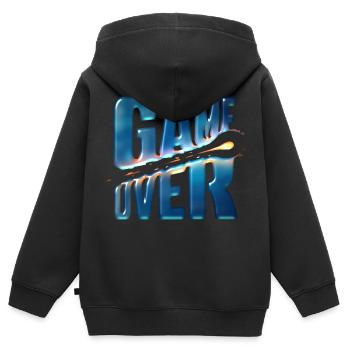 GAME OVER GEL - Sweat Premium à capuche zippé enfant bio - noir - Dos - AI Model Kid Male (0cm)