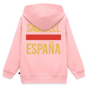 Tablier de cuisine Sabadell - Sweat Premium à capuche zippé enfant bio - rose - Dos - AI Model Kid Female (0cm)
