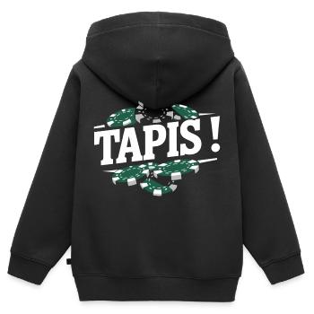 Tapis ! - Sweat Premium à capuche zippé enfant bio - noir - Dos - AI Model Kid Male (0cm)