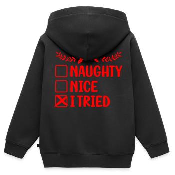 Vilain Sympa J’ai essayé - Sweat Premium à capuche zippé enfant bio - noir - Dos - AI Model Kid Male (0cm)