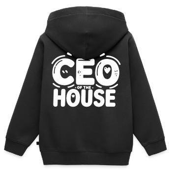 Directeur général de la Maison - Sweat Premium à capuche zippé enfant bio - noir - Dos - AI Model Kid Male (0cm)