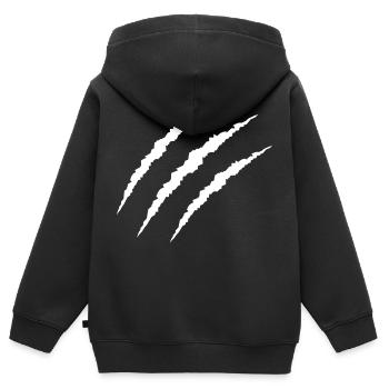 Krallen - Kinder Premium Organic Zip Hoodie - Schwarz - Hinten - AI Model Kid Male (0cm)