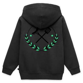 Grillbesteck Grillen - Kinder Premium Organic Zip Hoodie - Schwarz - Hinten - AI Model Kid Male (0cm)