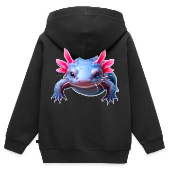 Axolotl aquatic pink highlights gentle amphibian - Kinder Premium Organic Zip Hoodie - Schwarz - Hinten - AI Model Kid Male (0cm)