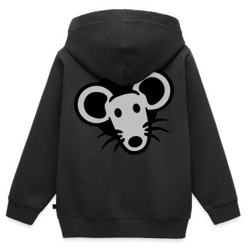 Trou de souris Trou de souris Trou de souris Peeps Mignon Drôle Bande dessinée - Sweat Premium à capuche zippé enfant bio - noir - Dos - AI Model Kid Male (0cm)
