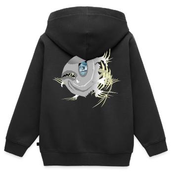 Sprat de la côte Est - Sweat Premium à capuche zippé enfant bio - noir - Dos - AI Model Kid Male (0cm)