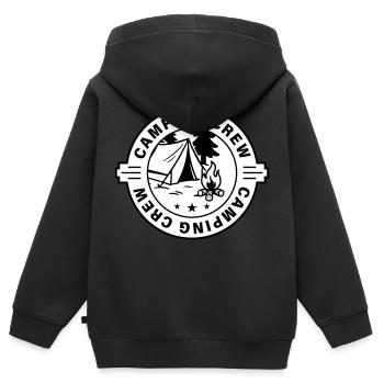 Tentes de camping - Sweat Premium à capuche zippé enfant bio - noir - Dos - AI Model Kid Male (0cm)